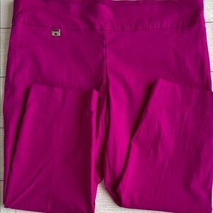 Alfani stretchy pull on ankle crop pants 18 With tummy panel Magenta LNWOT